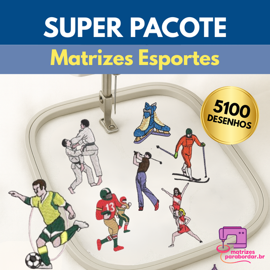 Mega Pack Esportivo – 5100 Matrizes para Bordado