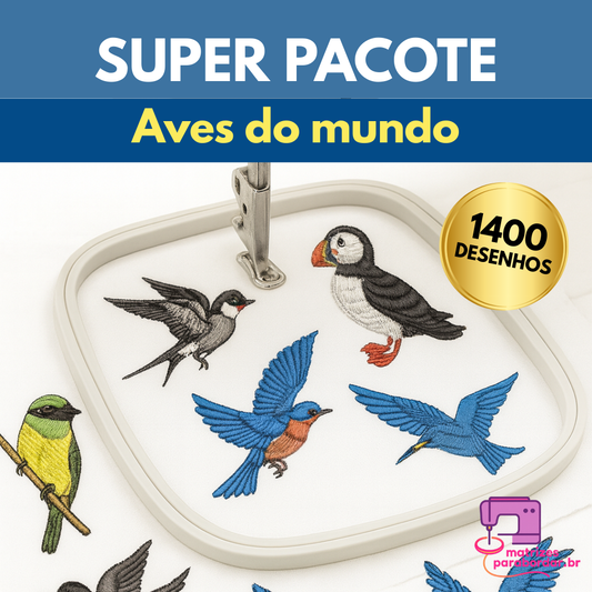 Aves do Mundo – 1400 Matrizes para Bordado