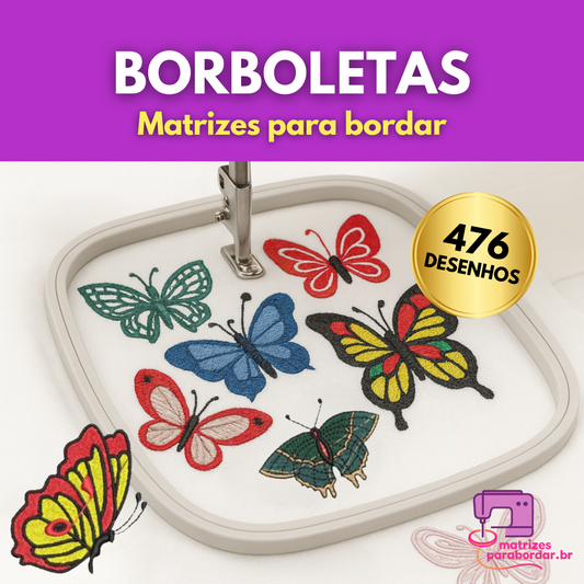 Pack Borboletas – 476 Matrizes de Bordado
